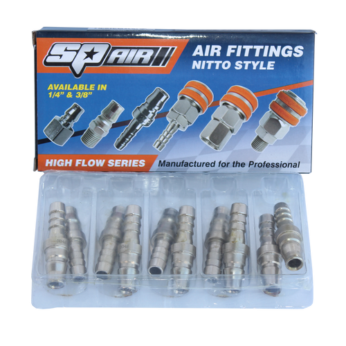 Air Tool Fitting - Barb Hose 3/8" Nitto Style Box Of 10