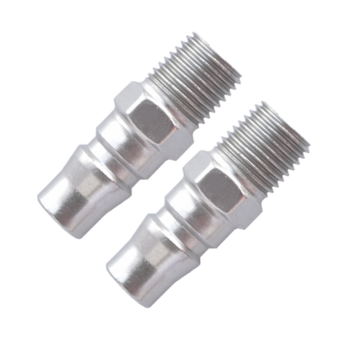 Air Tool Fitting - Plug Male 3/8" Male Thread Nitto Style 2Pc Carded
