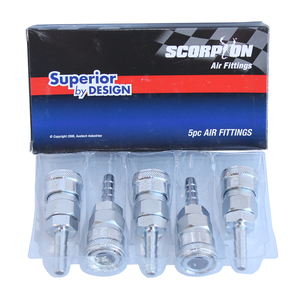 Air Tool Fitting - Coupler Hose Barb 1/4" Nitto Style Box Of 5