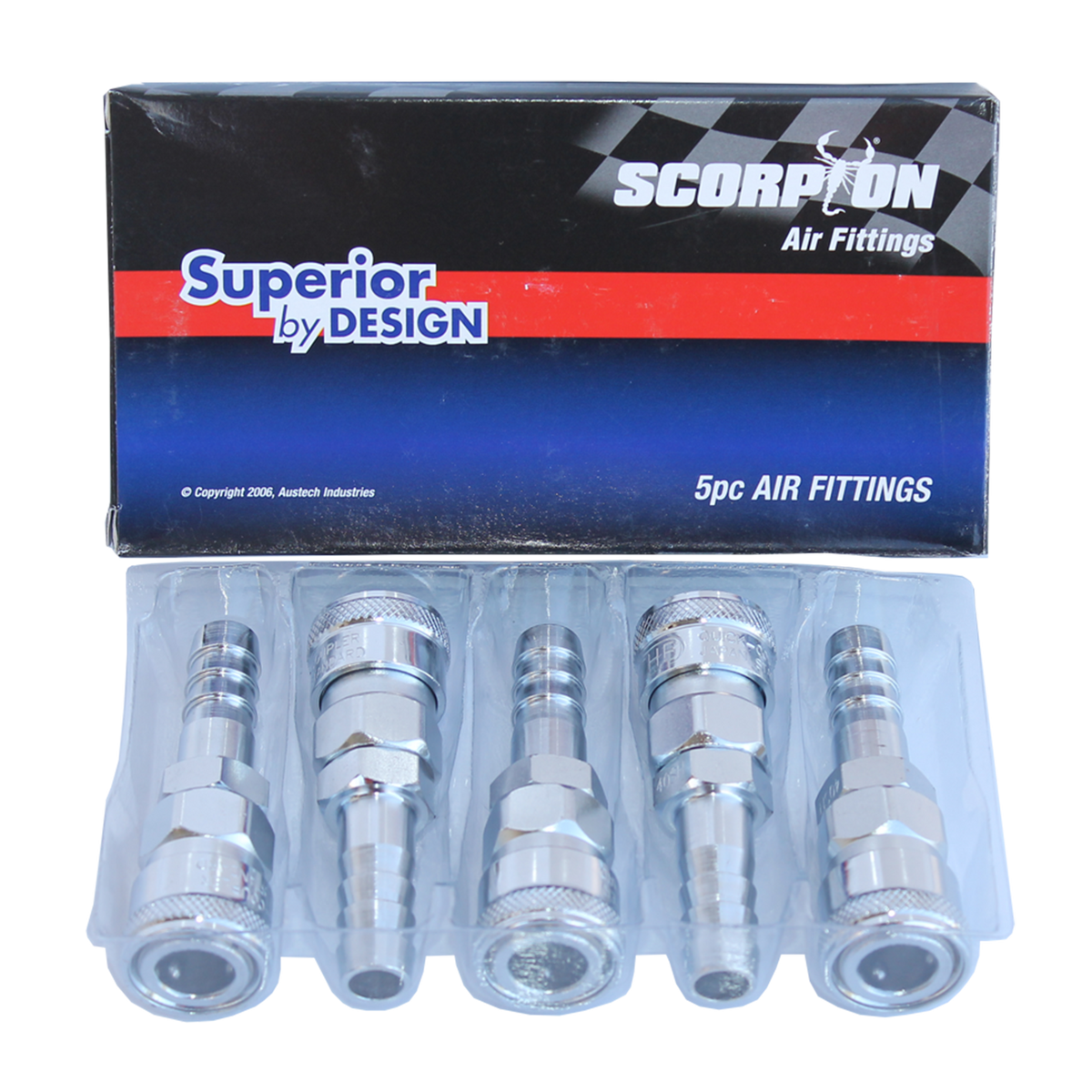 Air Tool Fitting - Coupler Hose Barb 1/2" Nitto Style Box Of 5