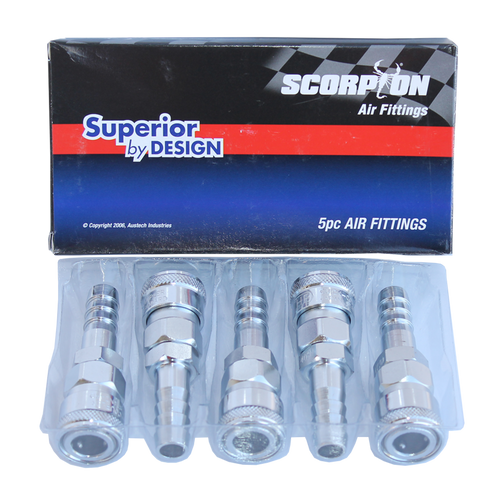 Air Tool Fitting - Coupler Hose Barb 1/2" Nitto Style Box Of 5