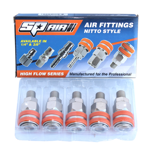 Air Tool Fitting - Coupler Male Thread 3/8" Nitto Style (Box Of 5)