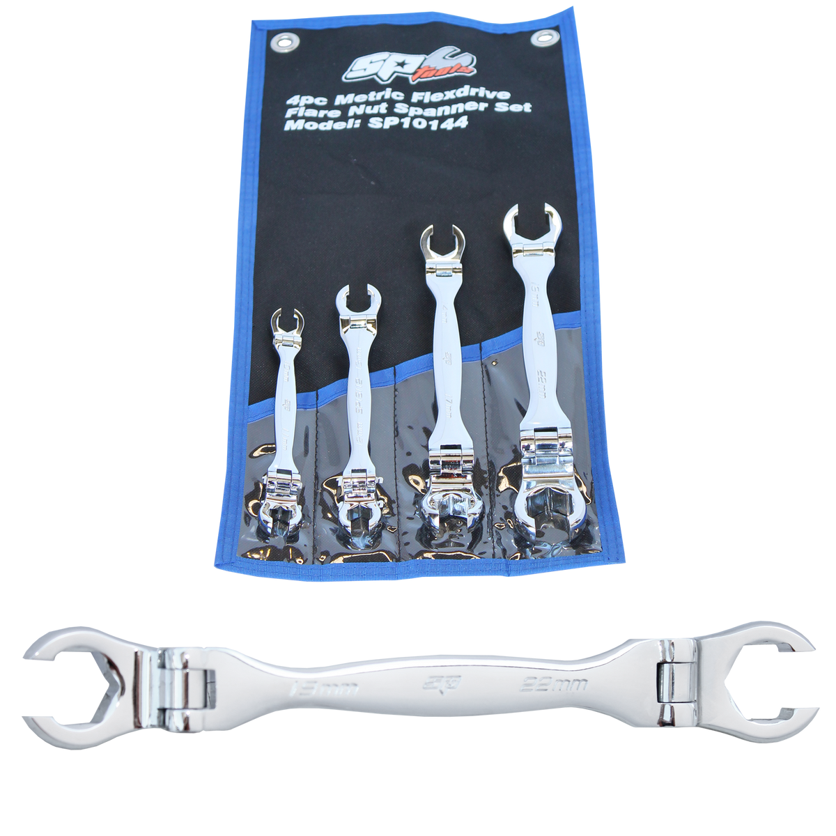 Spanner Set - Double Flare Nut Flex Head 4Pc Metric