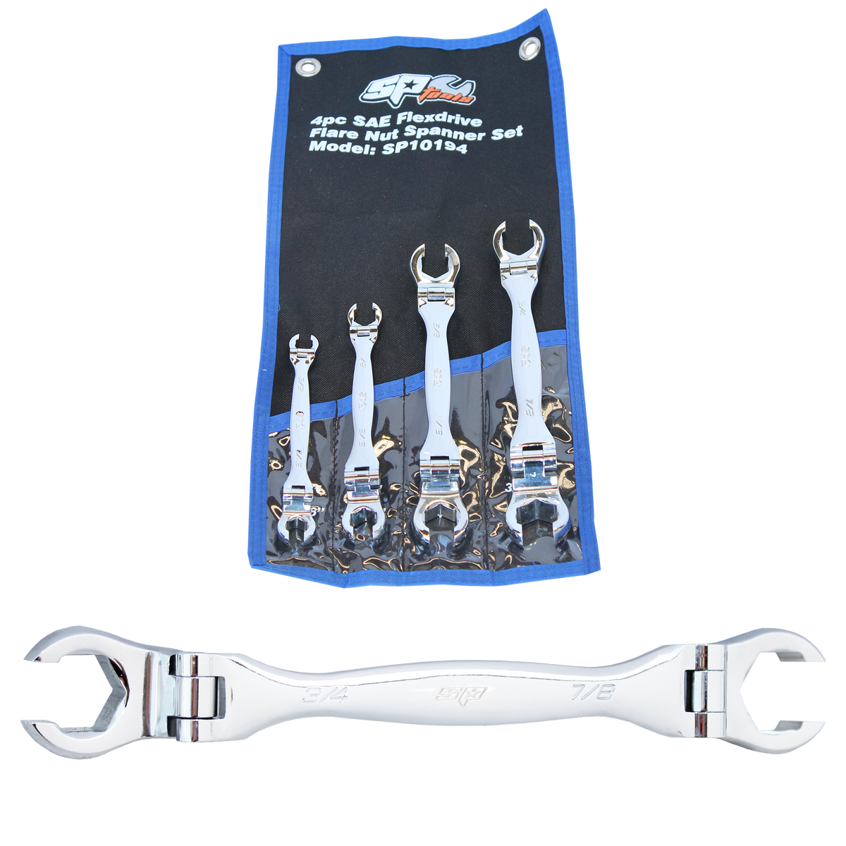 Spanner Set - Double Flare Nut Flex Head 4Pc Sae