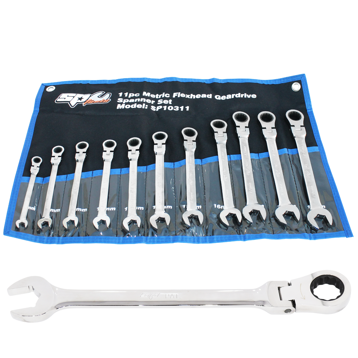 Spanner Set - Roe Geardrive/Quad Drive Flex Head Metric 11Pc