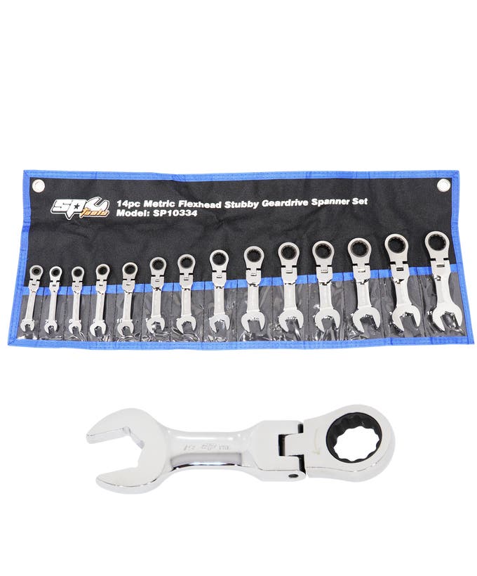 Spanner Set - Roe Geardrive/Quad DRive Flex Head Stubby Metric 14Pc - SP10334