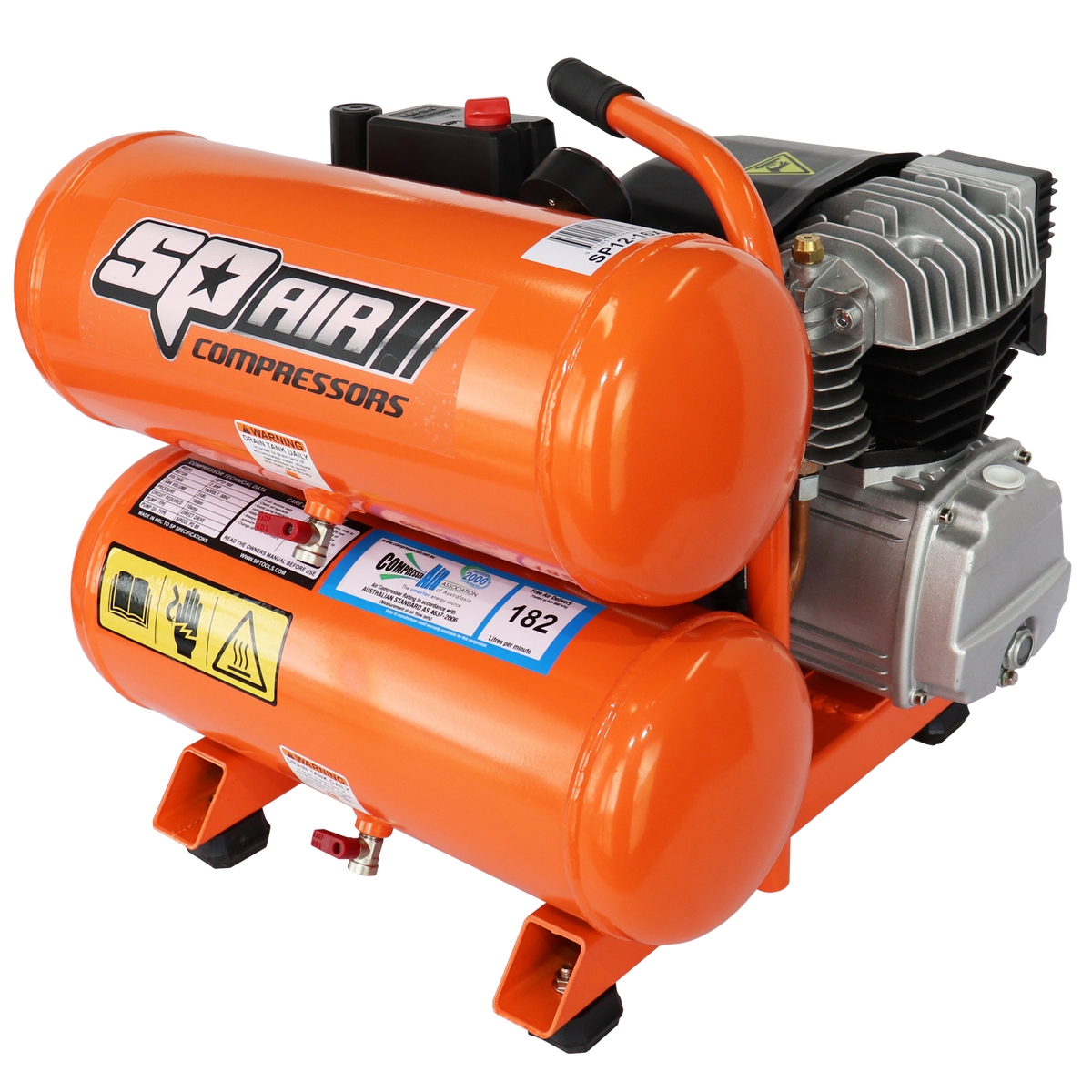 Compressor - 2.5Hp Direct Drive Twin 8Lt (16L) Tank
