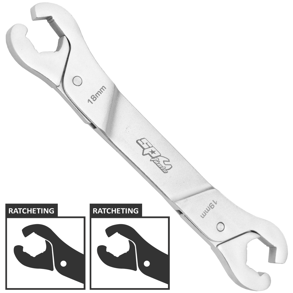 Spanner Flare Nut Ratcheting 18*19Mm (22/32"X3/4")