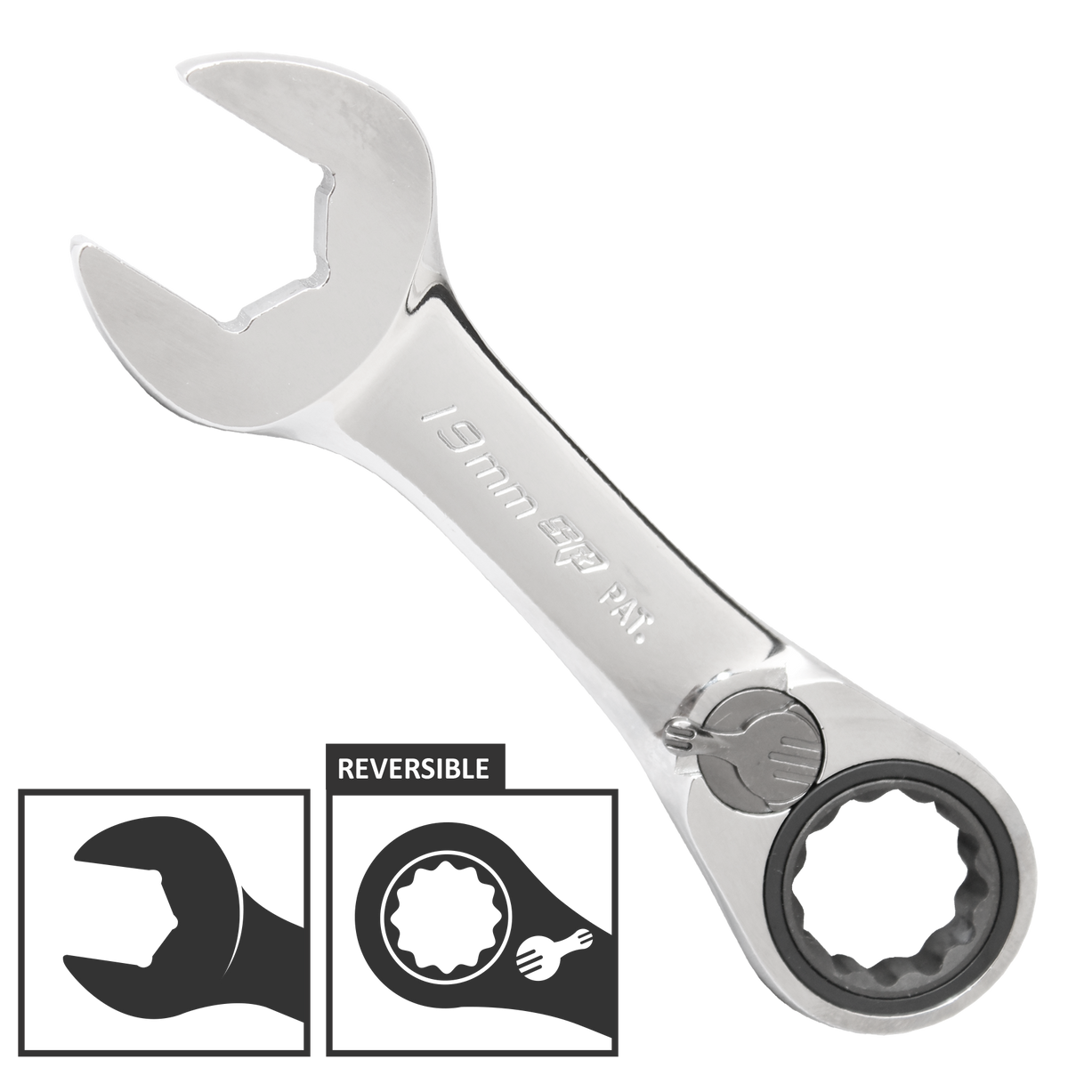 Spanner Roe Stubby Reversible Geardrive Metric 12Mm