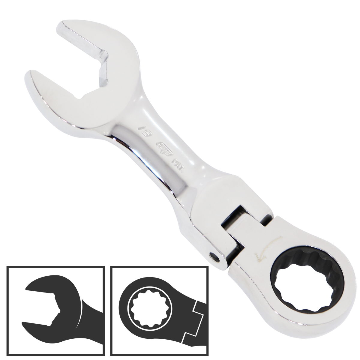 Spanner Roe Stubby Flexhead Geardrive Metric 7Mm