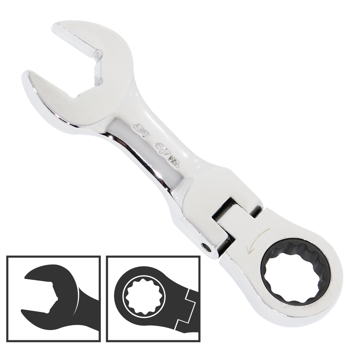 Spanner Roe Stubby Flexhead Geardrive Sae 5/8"