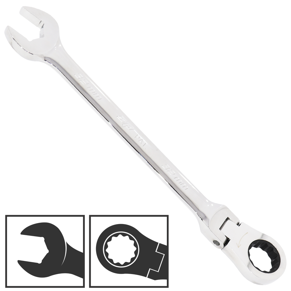 Spanner Roe Flexhead Geardrive Metric 12Mm