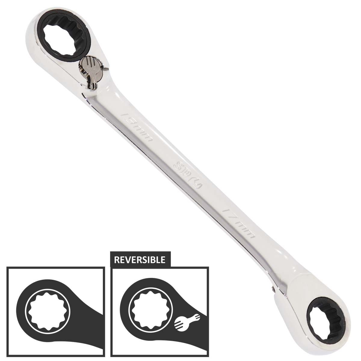 Spanner Double Ring Reversible Geardrive Metric 12Mm X 13Mm