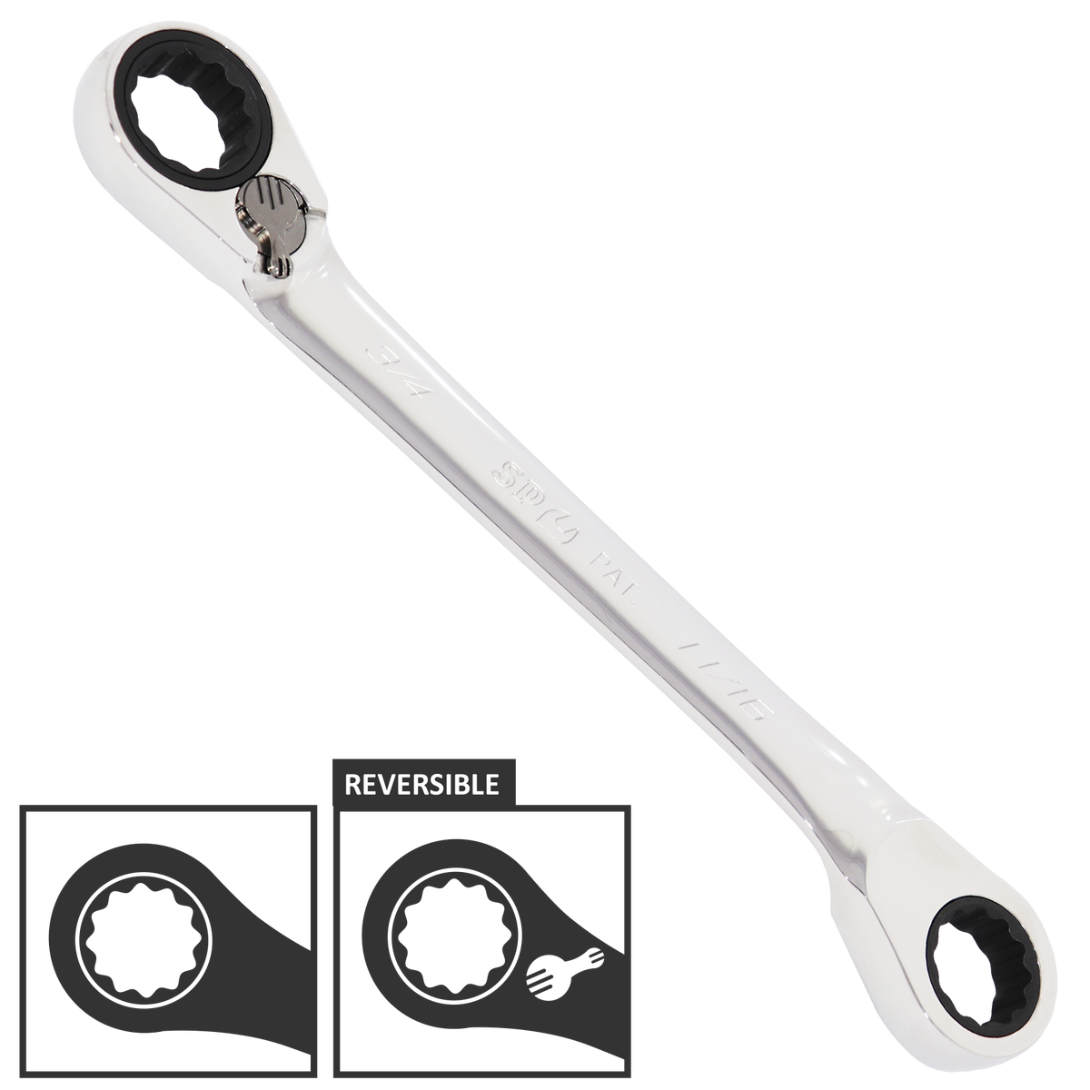 Spanner Double Ring Reversible Geardrive Sae 5/16" X 3/8"