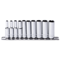 Socket Rail - 1/4Dr 6Pt Deep 10Pc Metric