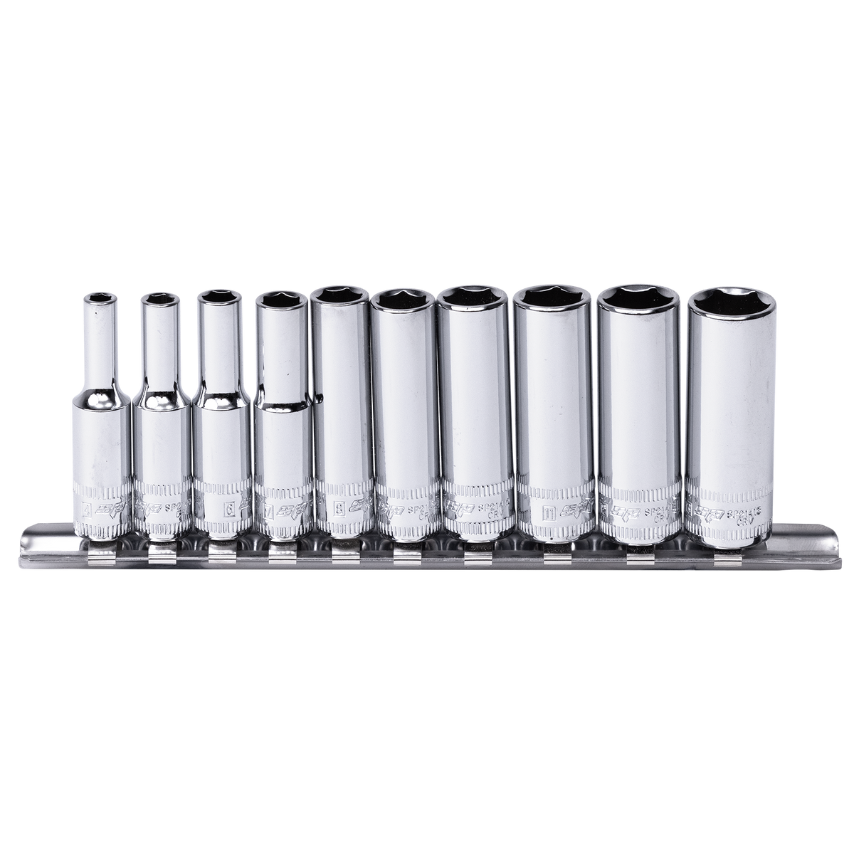 Socket Rail - 1/4Dr 6Pt Deep 10Pc Metric
