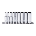 Socket Rail - 1/4Dr 6Pt Deep 9Pc Sae