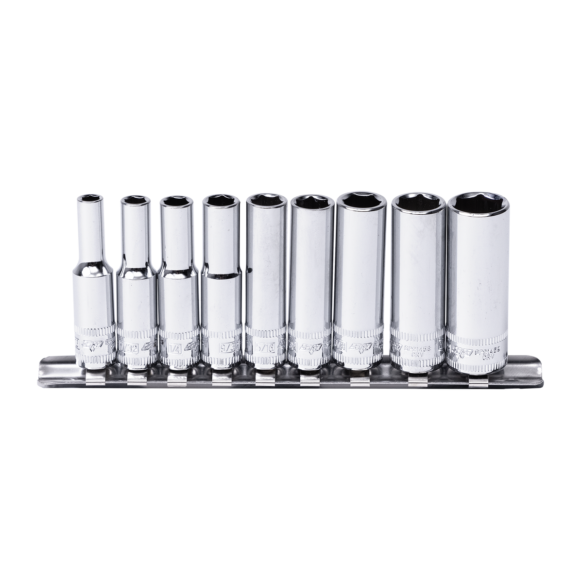 Socket Rail - 1/4Dr 6Pt Deep 9Pc Sae