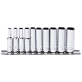 Socket Rail - 1/4Dr 12Pt 10Pc Metric Deep