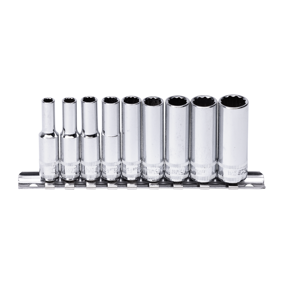 Socket Rail - 1/4Dr 12Pt 9Pc Sae Deep