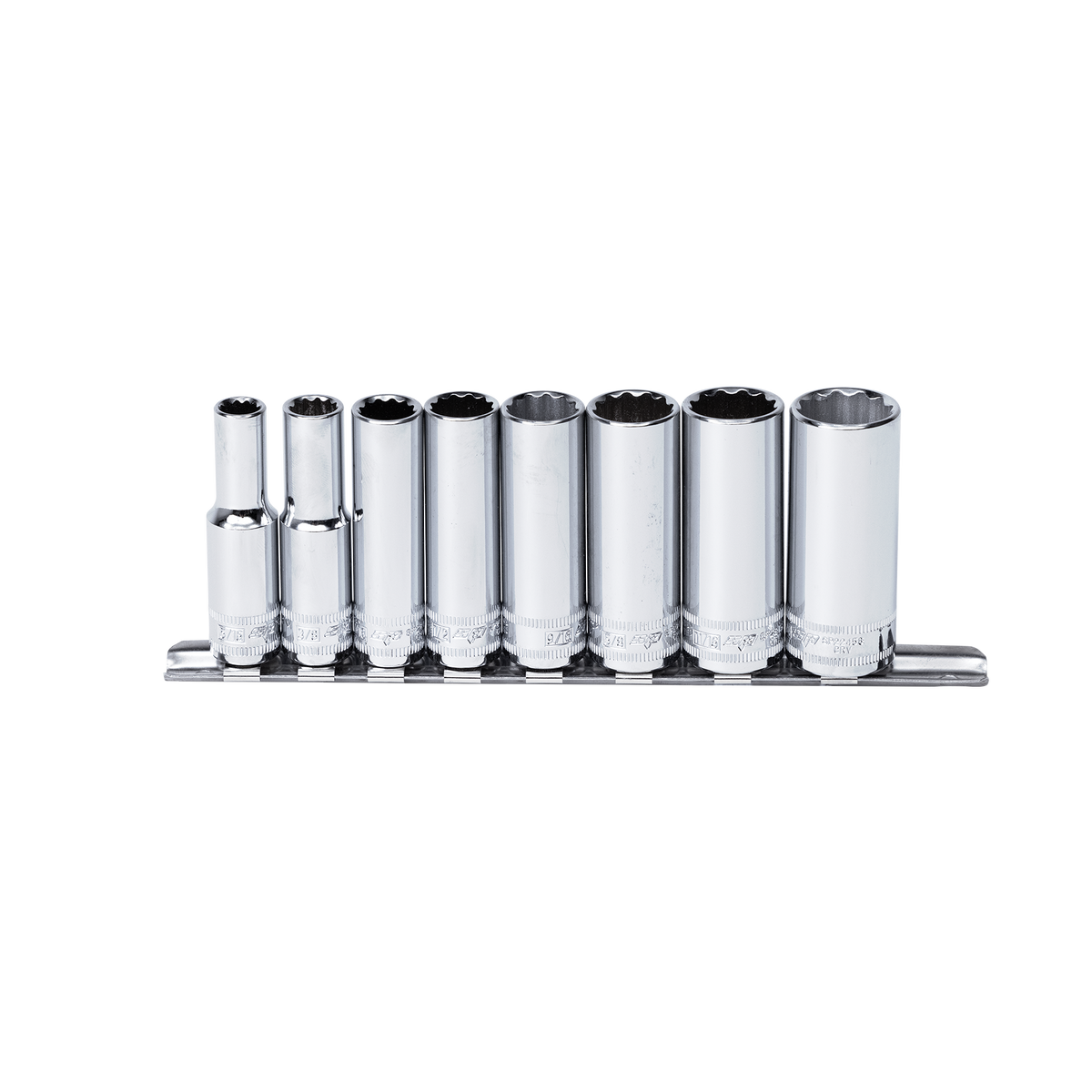 Socket Rail - 3/8Dr Deep 12Pt 8Pc Sae