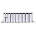 Socket Rail - 3/8Dr Deep 6Pt 10Pc Metric