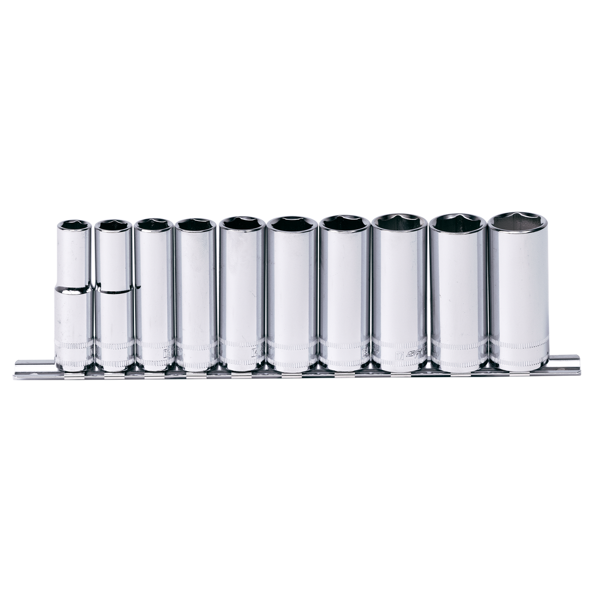 Socket Rail - 3/8Dr Deep 6Pt 10Pc Metric