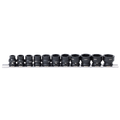 Socket Rail Impact 3/8Dr Stubby 6Pt Metric 10Pc