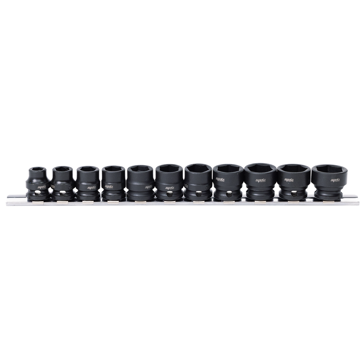 Socket Rail Impact 3/8Dr Stubby 6Pt Metric 10Pc