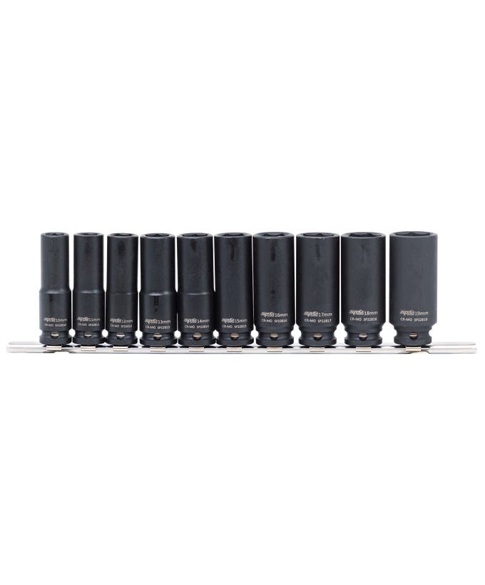 Socket Rail Impact 3/8DR Deep 6Pt 10Pc Metric - SP20260