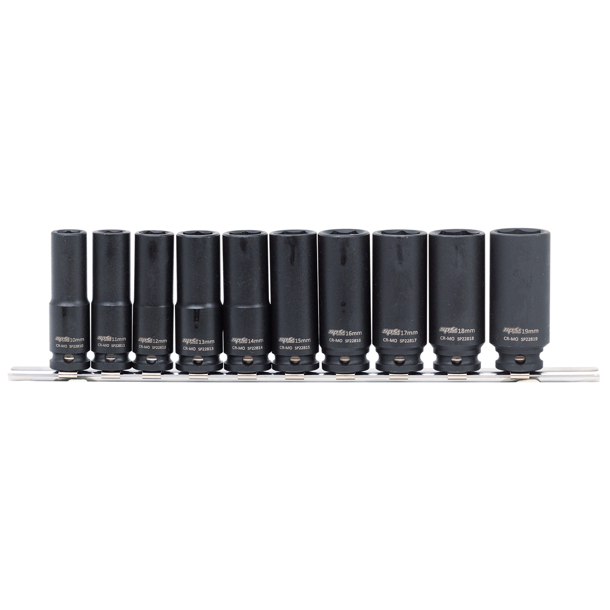 Socket Rail Impact 3/8Dr Deep 6Pt 10Pc Metric