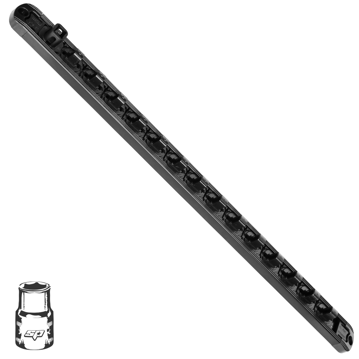 Workshop - Socket Rail 3/8'Dr Holds 14Pc Black
