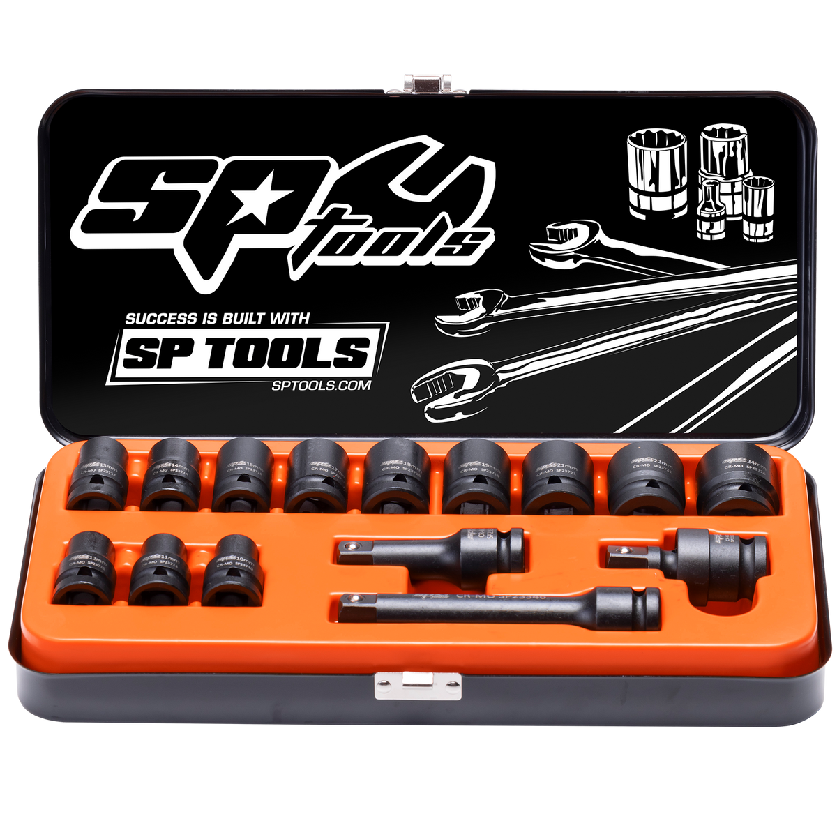 Socket Set Impact 1/2Dr 6Pt 15Pc Metric