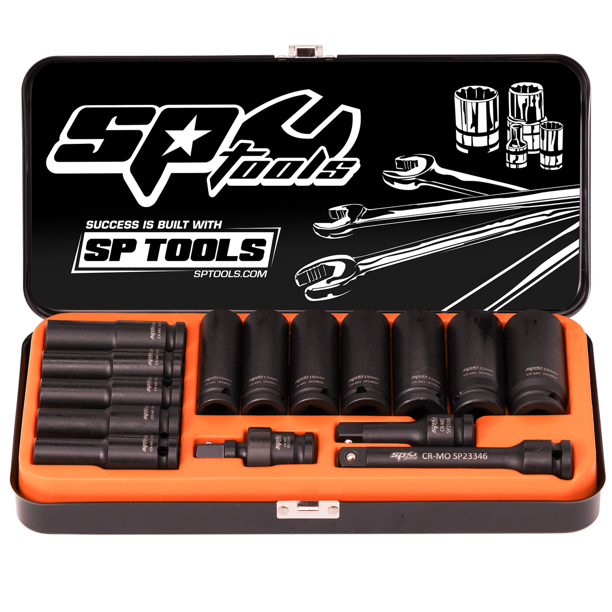 Socket Set Impact 1/2Dr Deep 6Pt 15Pc Metric