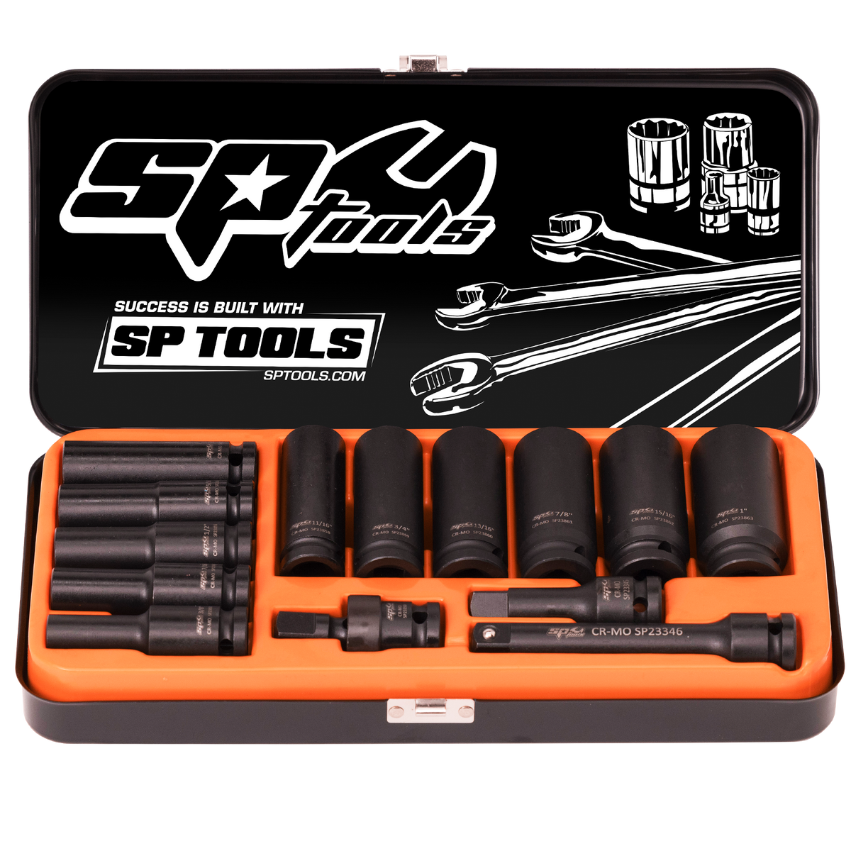 Socket Set Impact 1/2Dr Deep 6Pt 14Pc Sae