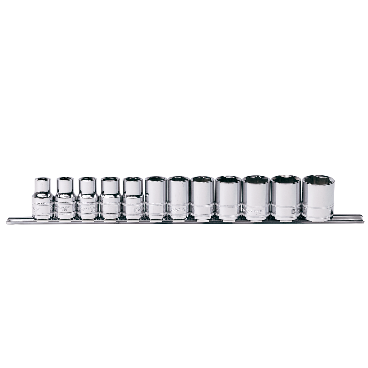 Socket Rail 1/2Dr 6Pt 12Pc Metric