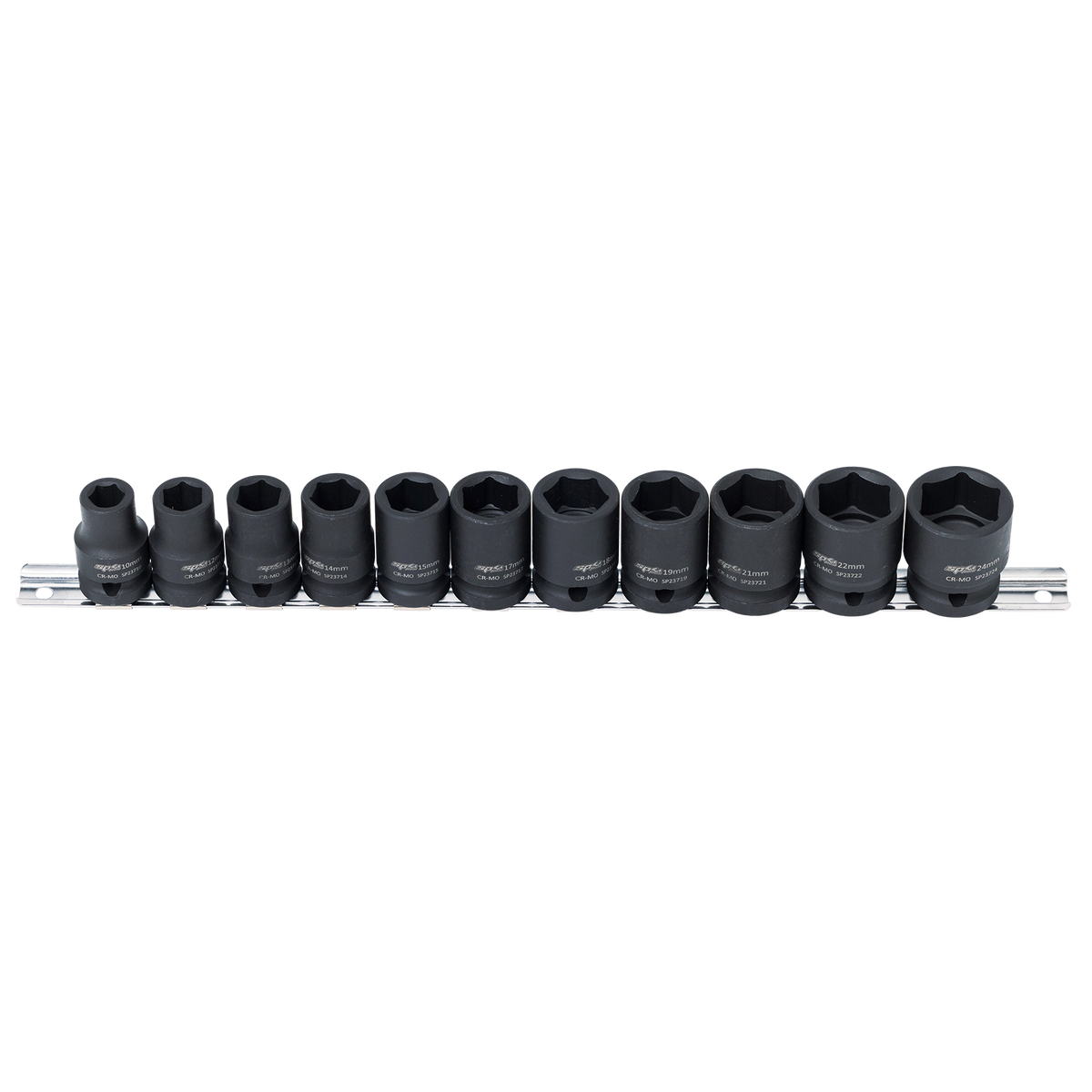 Socket Rail Impact 1/2Dr 6Pt 11Pc Metric