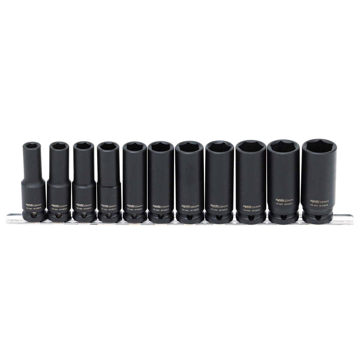 Socket Rail Impact 1/2"Dr Deep 6Pt 11Pc Metric
