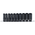 Socket Rail Impact 1/2"Dr Deep 6Pt 11Pc Sae