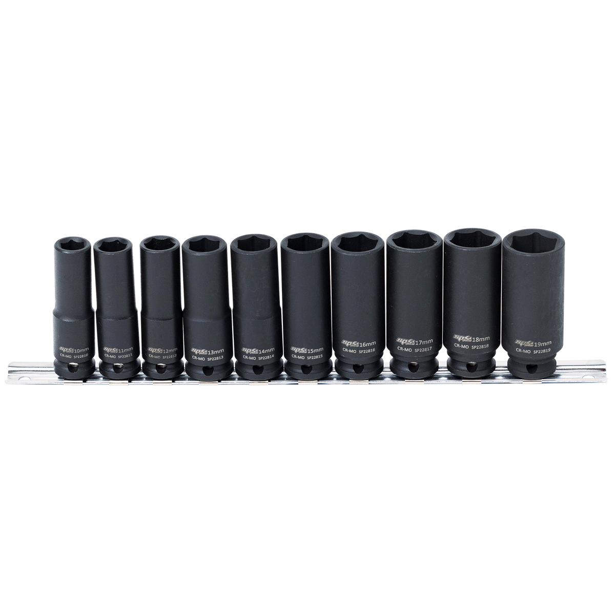 Socket Rail Impact 1/2"Dr Deep 6Pt 11Pc Sae