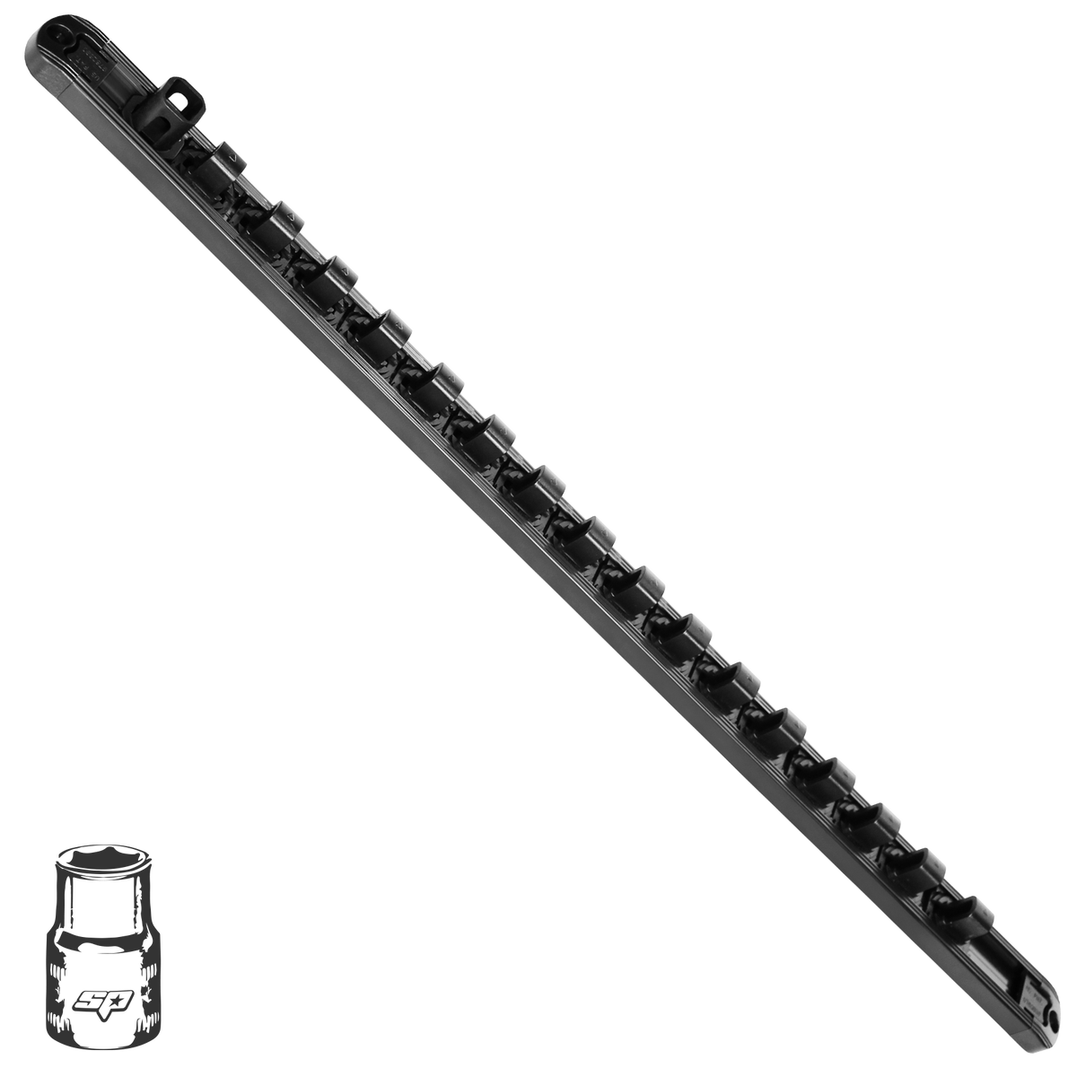 Workshop - Socket Rail 1/2'Dr Holds 16Pc Black