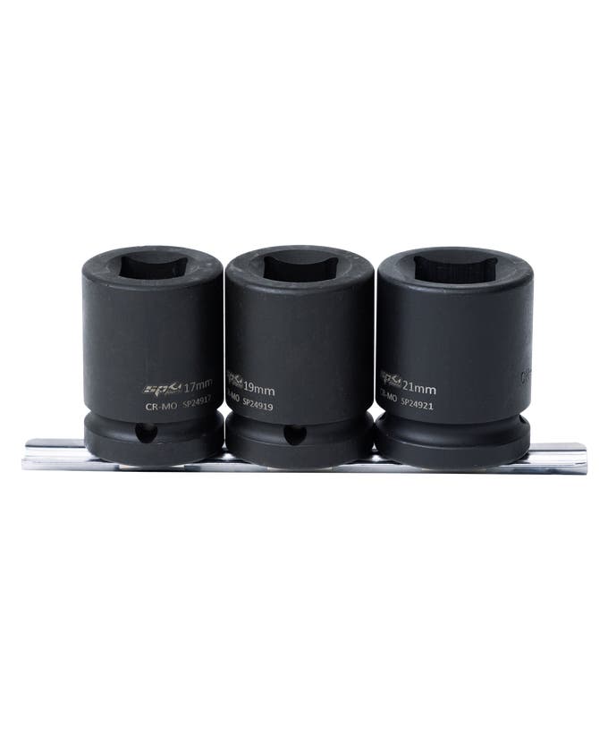 Socket Rail Impact 3/4DR Double Sq 3Pc Metric - SP20470