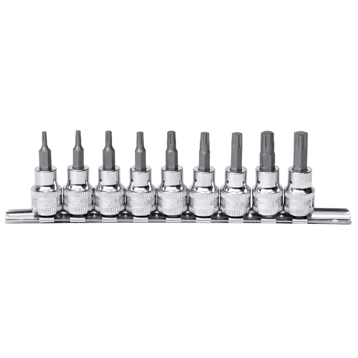 Socket Rail 1/4Dr Inhex Metric/Sae 9Pc