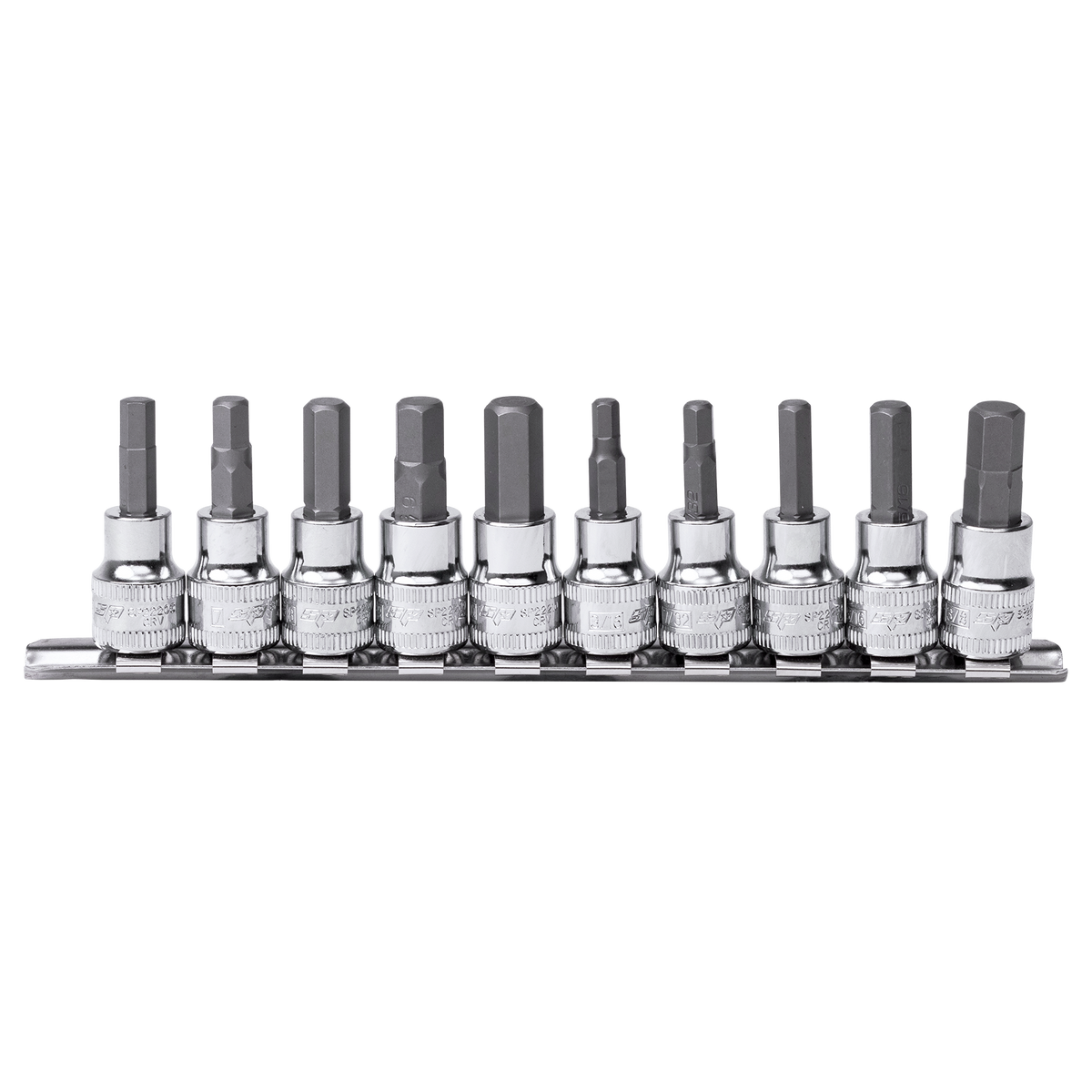 Socket Rail 3/8Dr Inhex Metric/Sae 10Pc