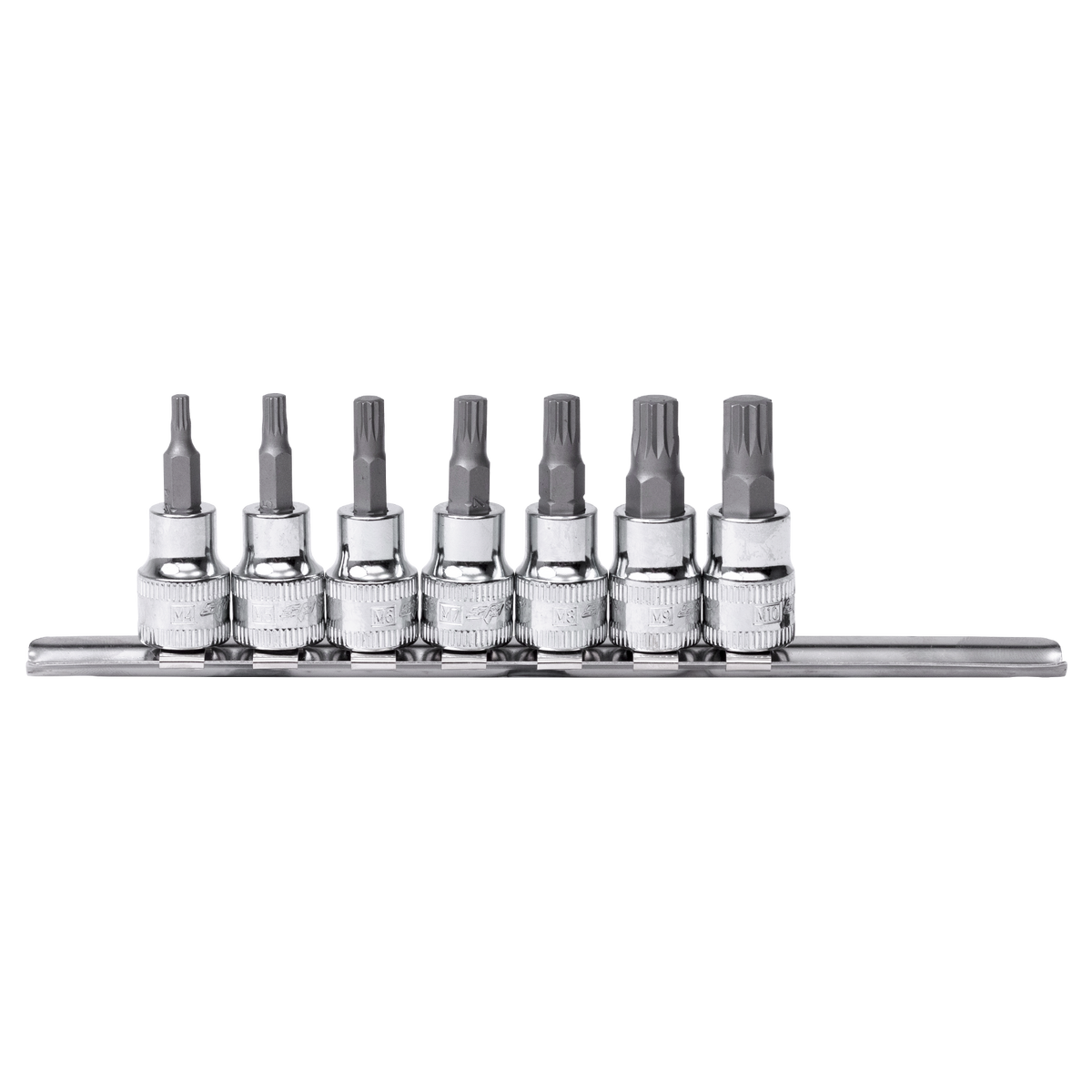 Socket Rail - 3/8" Dr 48Mm Spline Bit 7Pc Set