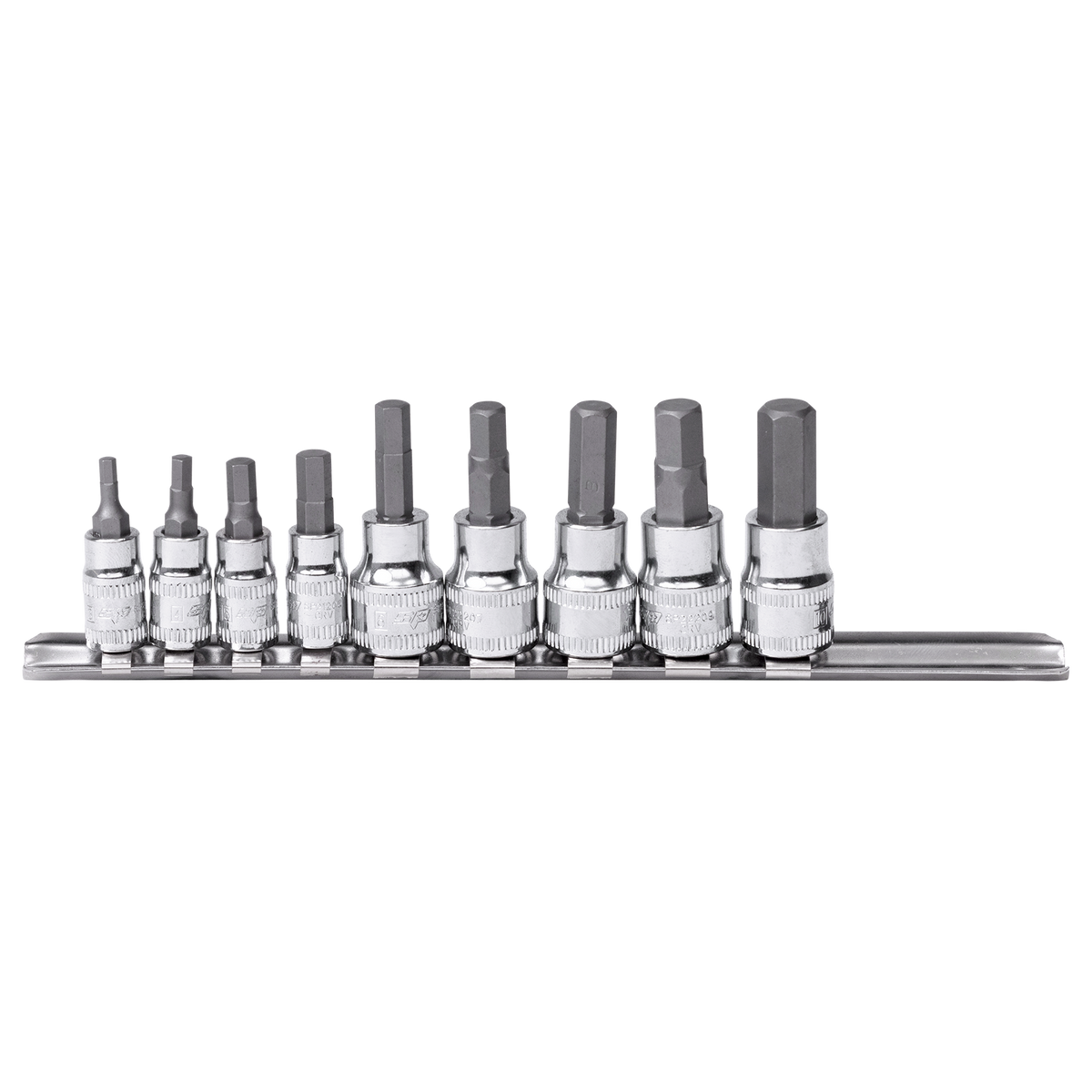 Socket Rail 1/4" & 3/8"Dr 9Pc Inhex Metric