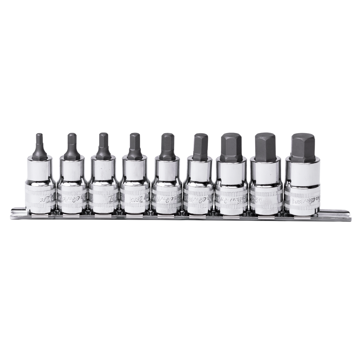 Socket Rail Set 1/2"Dr 9Pc Sae Inhex