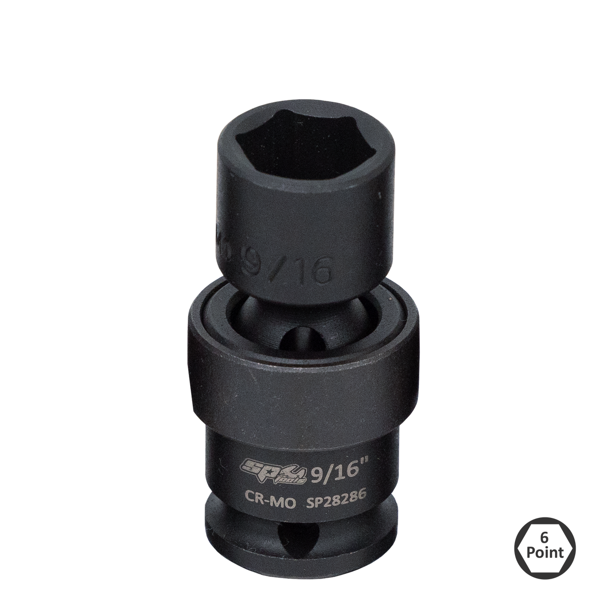 Socket Impact Swivel 3/8Dr 6Pt 9/16"