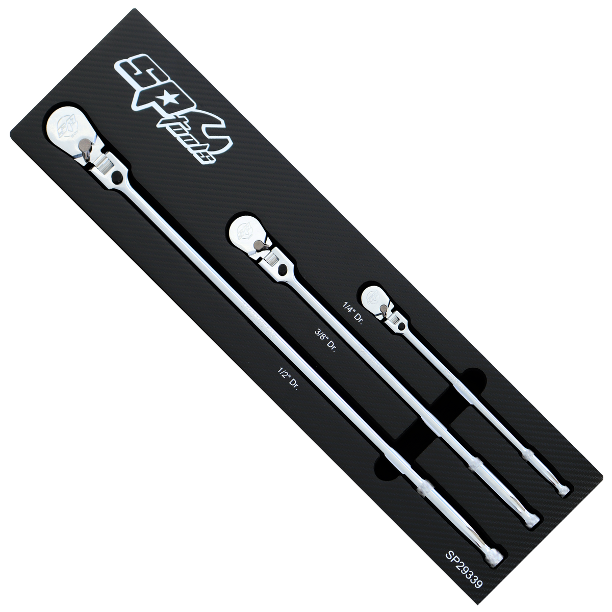 Socket Accessories - 1/4", 3/8", 1/2"Dr Ratchet Long Sealed Flex Head 3Pc Set