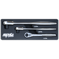 Socket Accessories - 1/4", 3/8", 1/2"Dr Ultra Thin Ratchet Set - Carbon Eva